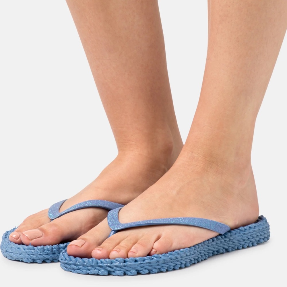 Blue Woven Flip Flop Sandals - Women